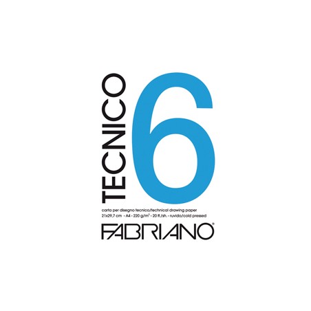 BLOCCO TECNICO 6 25x35cm 20fg 220gr ruvido FABRIANO