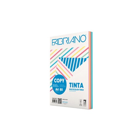 CARTA COPY TINTA MULTICOLOR A4 80gr 250fg mix 5 colori tenui FABRIANO