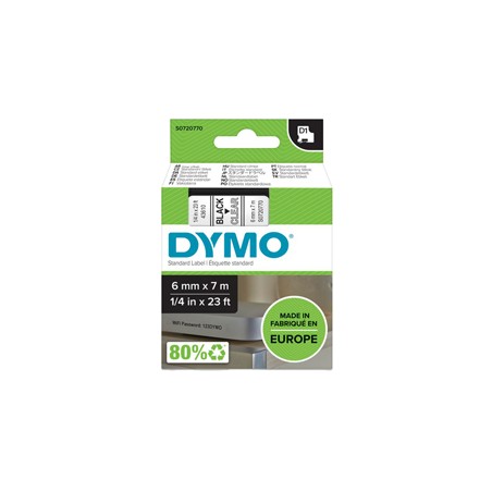 NASTRO DYMO TIPO D1 (6MMX7MT) NERO/TRASPARENTE 436100