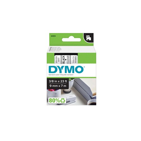 NASTRO DYMO TIPO D1 (9MMX7M) NERO/TRASPARENTE 409100