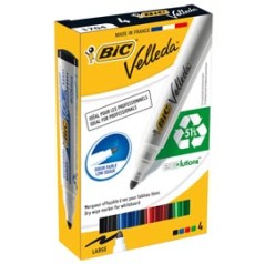 ASTUCCIO 4 MARCATORI P.TONDA Whiteboard VELLEDAÂ® 1701 Recycled BICÂ®