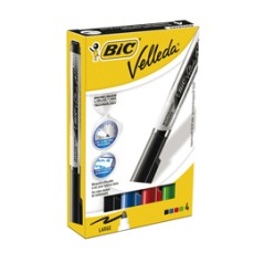 ASTUCCIO 4 MARCATORI P.TONDA Whiteboard VELLEDAÂ® Liquid Ink Tank BICÂ®