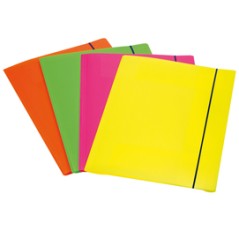 CARTELLINA 3L CON ELASTICO COLORI FLUO SHOCKING FILE