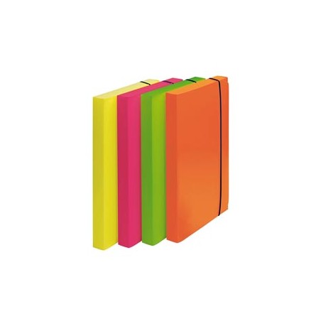 CARTELLA PROGETTO D.3cm CON ELASTICO COLORI FLUO SHOCKING FILE