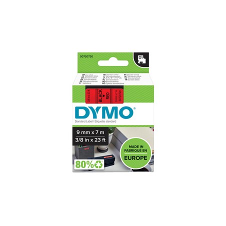 NASTRO DYMO TIPO D1 (9MMX7M) NERO/ROSSO 409170