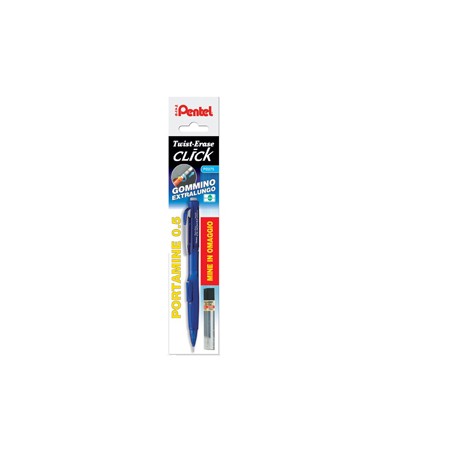 PORTAMINE TWIST-ERASE CLIK 0.5mm+astuccio 12 mine 0.5 HB PENTEL