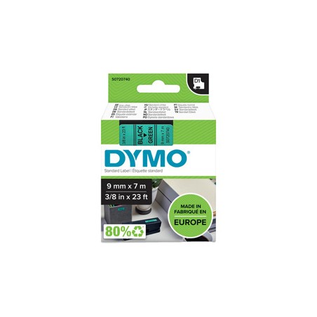 NASTRO DYMO TIPO D1 (9MMX7M) NERO/VERDE 409190