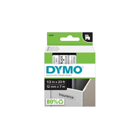 NASTRO DYMO TIPO D1 (12MMX7M) NERO/TRASPARENTE 450100