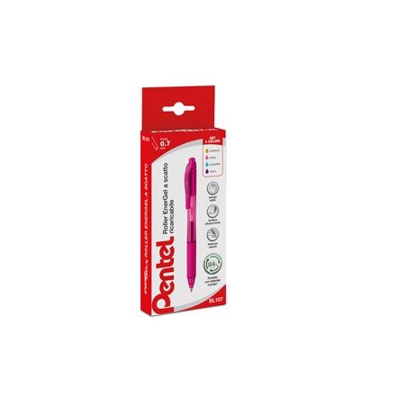 Astuccio 4 roller a scatto Energel X BL107 0.7mm Pentel