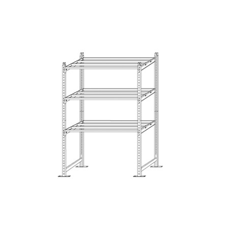 SCAFFALE 3 RIPIANI IN METALLO 100x60cm - H200cm KIT INIZIALE