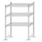 SCAFFALE 3 RIPIANI IN METALLO 100x60cm - H200cm KIT INIZIALE