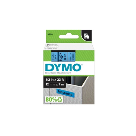 NASTRO DYMO TIPO D1 (12MMX7M) NERO/BLU 450160