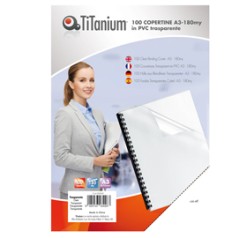 100 COPERTINE A3 PVC TRASPARENTE 180my TiTanium