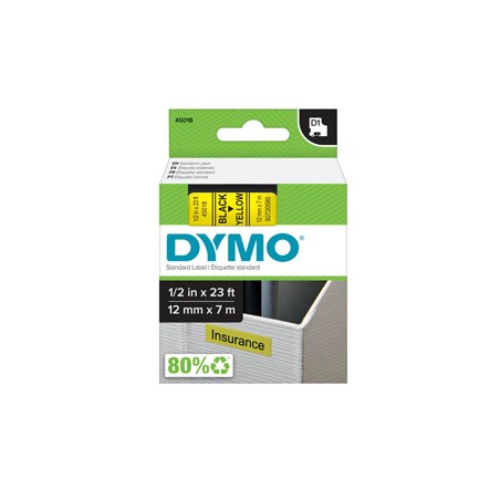 NASTRO DYMO TIPO D1 (12MMX7M) NERO/GIALLO 450180