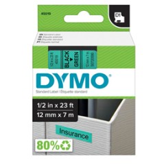 NASTRO DYMO TIPO D1 (12MMX7M) NERO/VERDE 450190