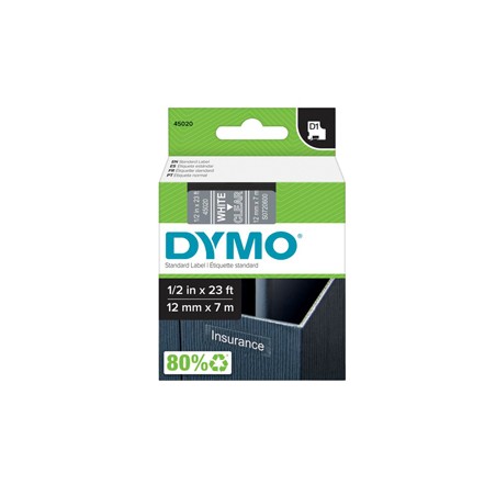 NASTRO DYMO TIPO D1 (12MMX7M) BIANCO/TRASPARENTE 450200