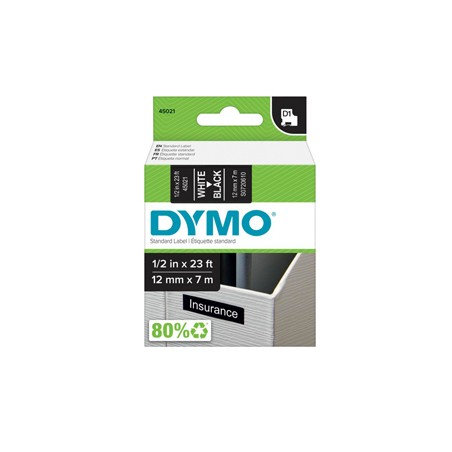 NASTRO DYMO TIPO D1 (12MMX7M) BIANCO/NERO 450210