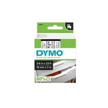 NASTRO DYMO TIPO D1 (19MMX7MT) NERO/TRASPARENTE 458000