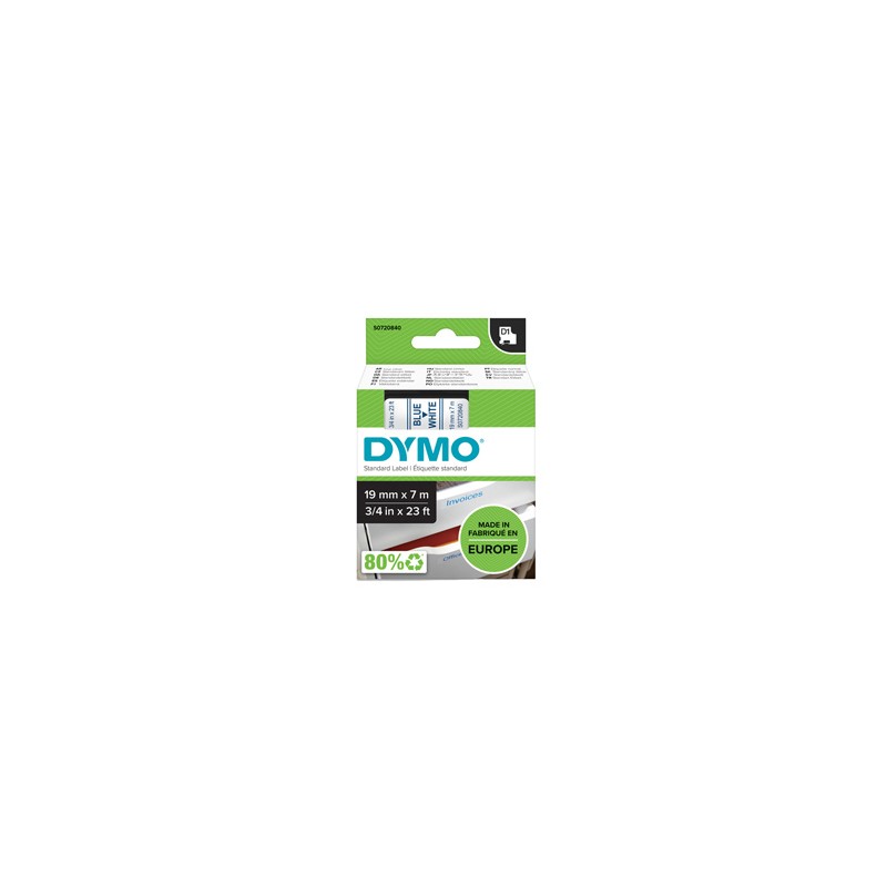 NASTRO DYMO TIPO D1 (19MMX7MT) BLU/BIANCO 458040