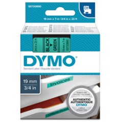 NASTRO DYMO TIPO D1 (19MMX7MT) NERO/VERDE 458090