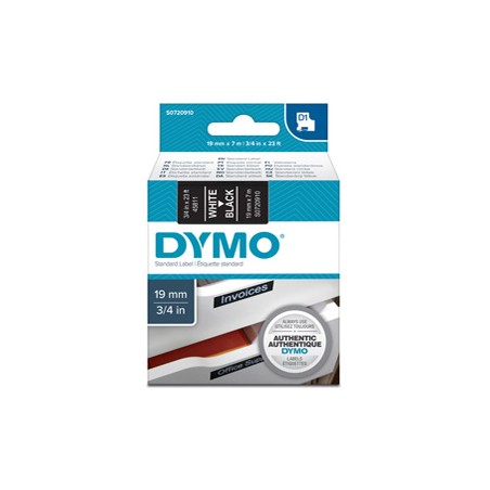 NASTRO DYMO TIPO D1 (19MMX7MT) BIANCO/NERO 458110