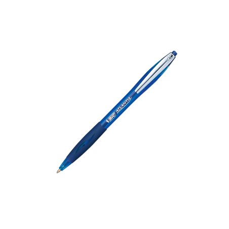 SCATOLA 12 PENNE SFERA SCATTO BICÂ®ATLANTIS PREMIUM clip metal 1,0MM BLU