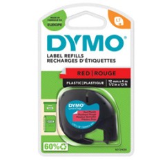 NASTRO IN PLASTICA DYMO LETRATAG 12MMX4M ROSSO 912030