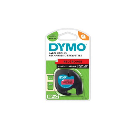 NASTRO IN PLASTICA DYMO LETRATAG 12MMX4M ROSSO 912030