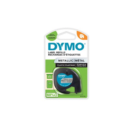 NASTRO METALLICO DYMO LETRATAG 12MMX4M ARGENTO 912080