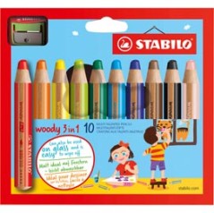 Astuccio 10 pastelli STABILO WOODY 3in1 + TEMPERINO