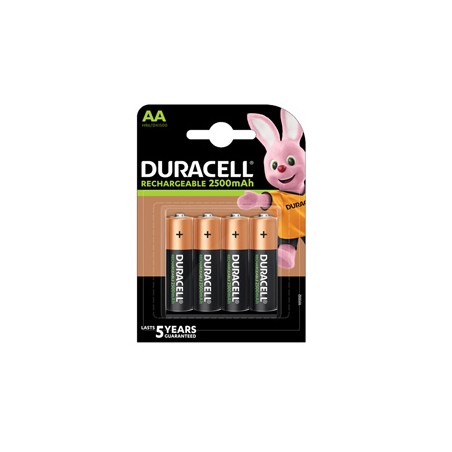 Blister 4 pile ricaricabili B4 - Stilo 2500mAh Duracell Duralock precaricata