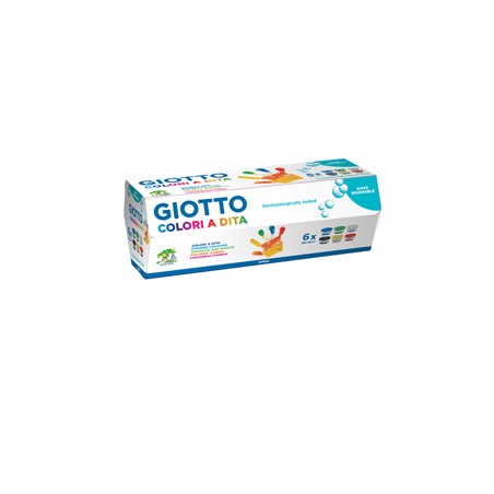 BOX 6 BARATTOLI COLORI A DITA 100ML GIOTTO