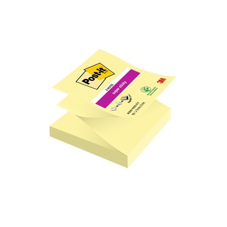 BLOCCO 90foglietti Post-itÂ® Super Sticky Z-Notes Canaryâ„¢76x76mm R330-123SS-CY