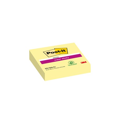 BLOCCO 90foglietti Post-itÂ® Super Sticky Giallo Canaryâ„¢ 47,6x47,6mm 622-12SS-CY