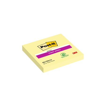 BLOCCO 90foglietti Post-itÂ® Super Sticky Giallo Canaryâ„¢ 76x76mm 654-12SS-CY