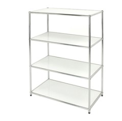 LIBRERIA 4 RIPIANI ACCIAIO/BIANCO 80x40cm - H120cm Easy System