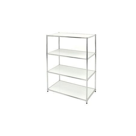 LIBRERIA 4 RIPIANI ACCIAIO/BIANCO 80x40cm - H120cm Easy System