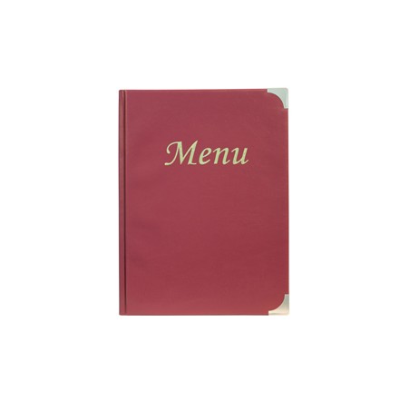 PORTA MENU' A4-31,5x24cm BORDEAUX in PVC BASIC con 4+2 BUSTE FISSE