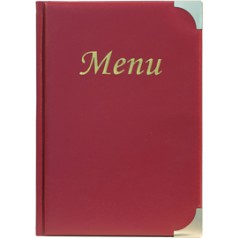 PORTA MENU' A5-23,7x17cm BORDEAUX in PVC BASIC con 4+2 BUSTE FISSE