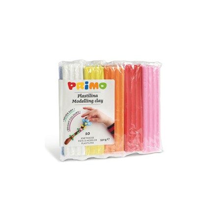 PANETTO PLASTILINA 10 COLORI da 55gr PRIMO