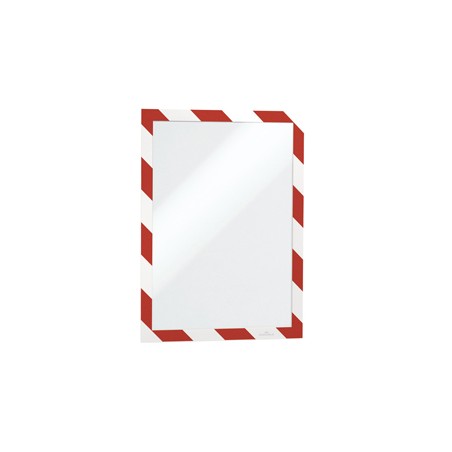 Cornice adesiva DuraframeÂ® Security A4 21x29,7cm rosso-bianco DURABLE