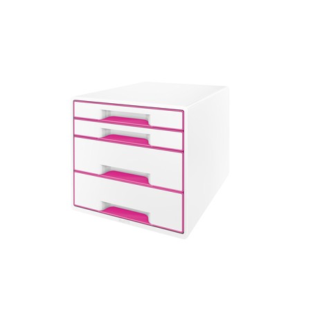 CASSETTIERA 4 CASSETTI BIANCO/fuxia Leitz Cube