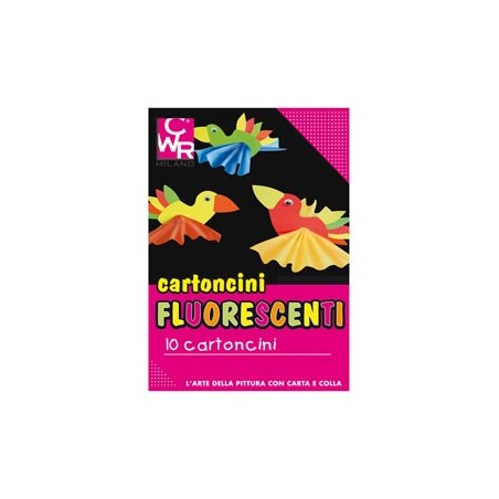 PACK 10 CARTONCINI FLUO 35x50cm 260g colori ass. CWR 334