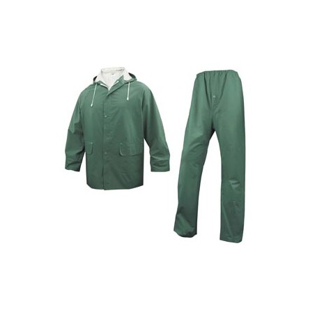 COMPLETO IMPERMEABILE EN304 Tg. L verde (giacca+pantalone)