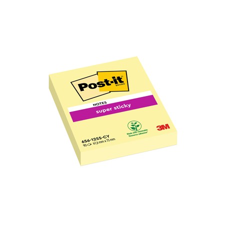 BLOCCO 90foglietti Post-itÂ® Super Sticky Giallo Canaryâ„¢ 47.6x76mm 656-12SS-CY-EU