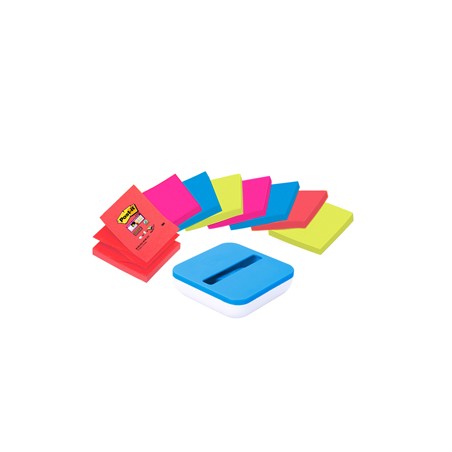 DISPENSER VAL +8 ricarche Post-itÂ® Super Sticky Z-Notes colori ass. 76x76mm