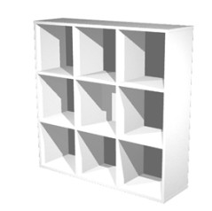 LIBRERIA 9 CASELLE 104x29,2cm-H103,9cm BIANCO - RAINBOW