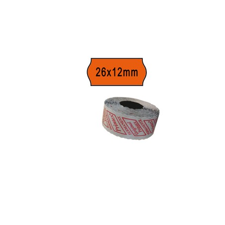 PACK 10 ROTOLI 1000 ETICH. 26x12mm ONDA ARANCIO PERM. Printex