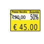 PACK 10 ROTOLI 600 ETICH. 26x19mm "Taglio prezzo..." GIALLO REMOV. Printex