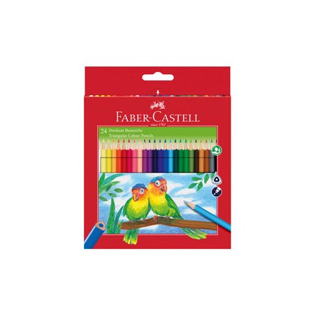 ASTUCCIO 24 PASTELLI COLORATI TRIANGOLARI ECO FABER CASTELL